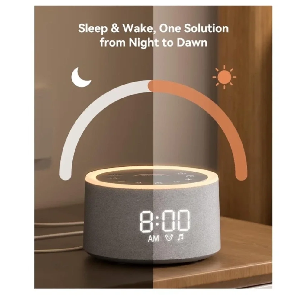 Dreamegg Classic D1+ Sound Machine Alarm Clock White Noise‎ Night Light Grey